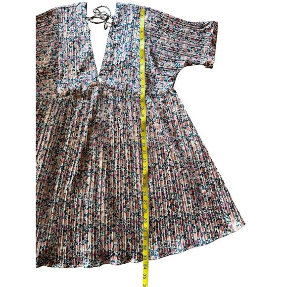 Lulus Express Yourself Blush Pink Floral Print Satin Babydoll Dress Size Large L - Picture 3 of 16